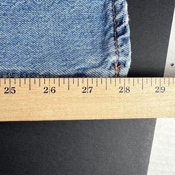 American Eagle Jean Women 27x28* Highest Rise 90s Flare Blue Cotton Denim Tag 6R - Picture 12 of 16